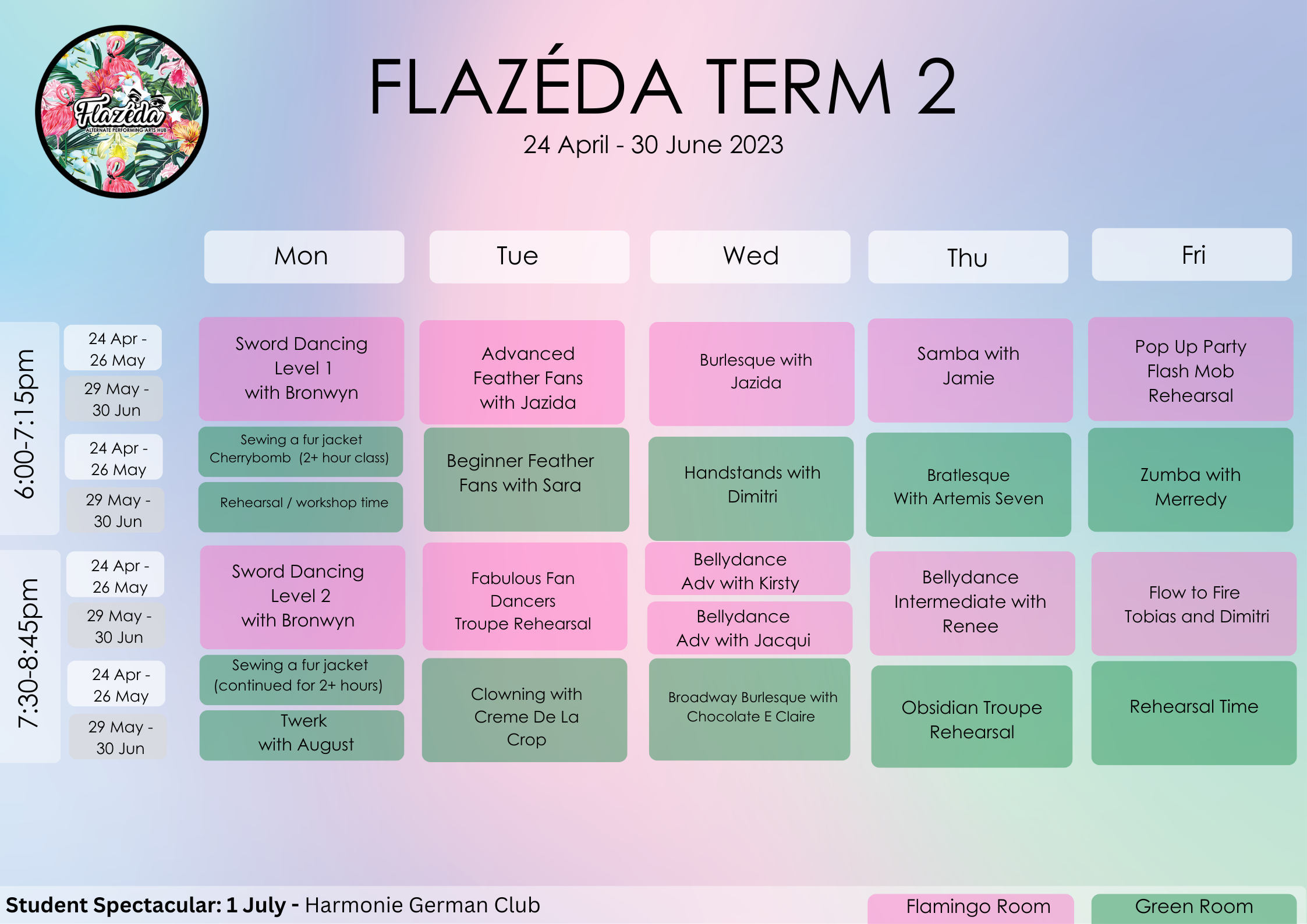 Term 4 Timetable