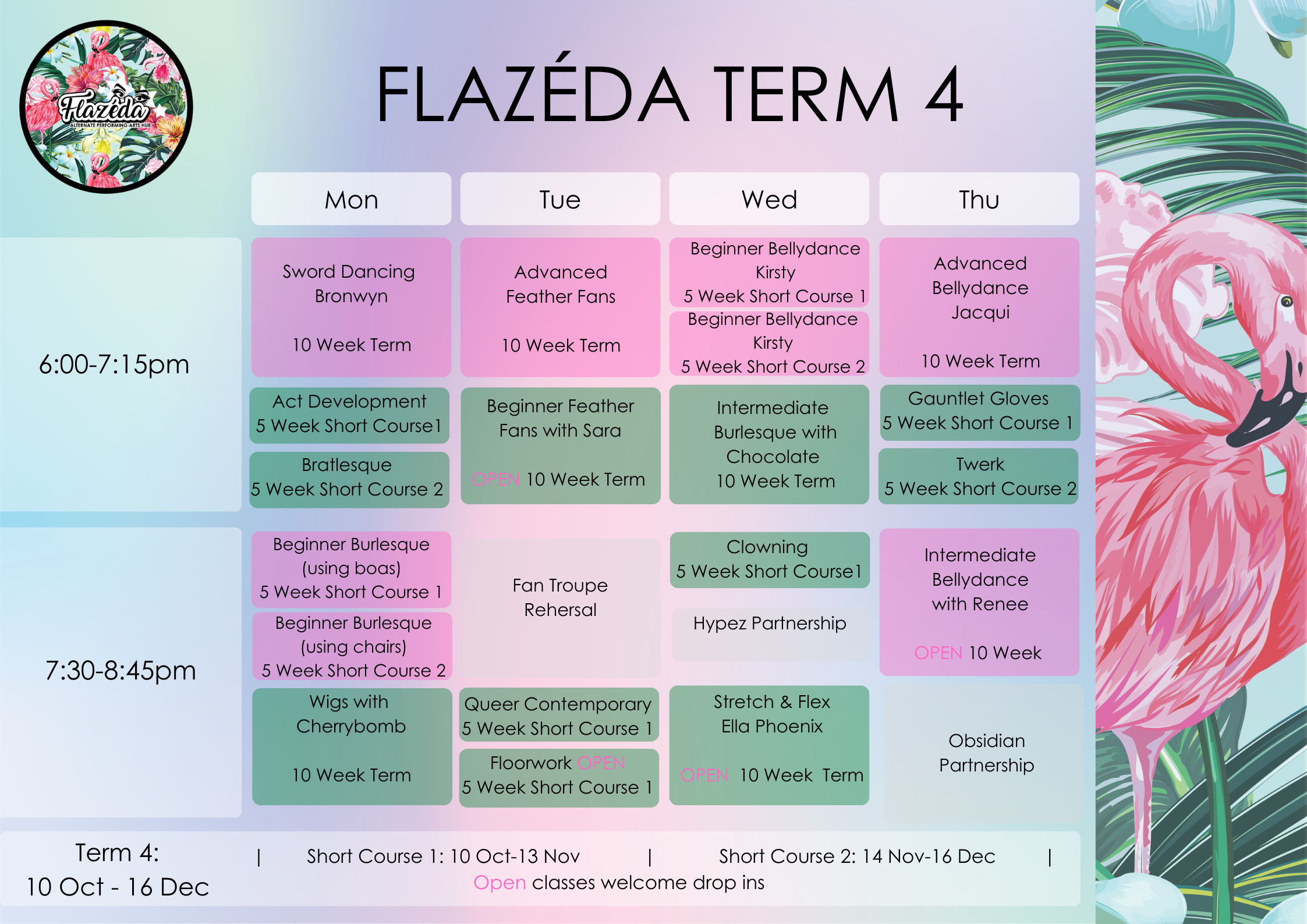 Term 4 Timetable